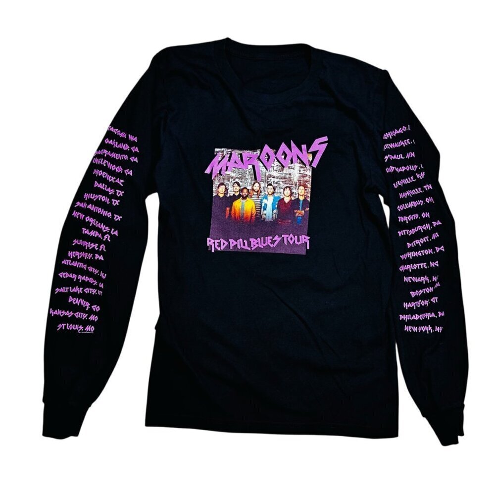 Maroon 5 Small Women Concert T-shirt Long Sleeve Music Casual